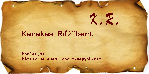 Karakas Róbert névjegykártya
